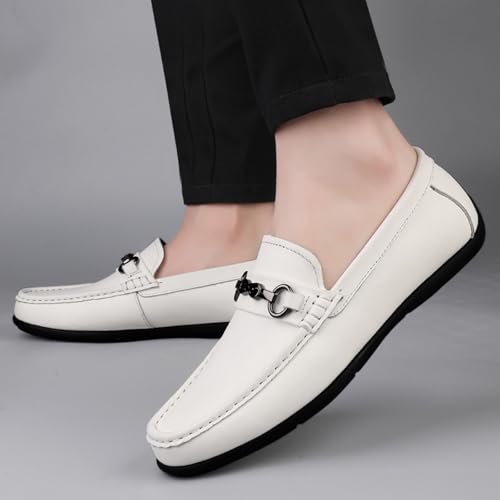 Men's Slip - on Driving Leather Loafers Casual Boat Shoes Made of Top - Grain Leather Low - top Design for Spring & Summer Ideal for Casual Driving4