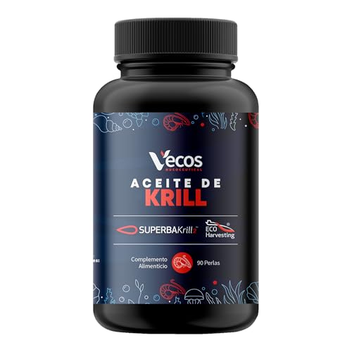 Aceite de Krill Antártico 1000mg SuperbaKrill2 | Bote 90 perlas, 45 Días | Omega 3 (DHA y EPA), Astaxantina Natural y Fosfolípidos Marinos, Alternativa al Aceite de Pescado