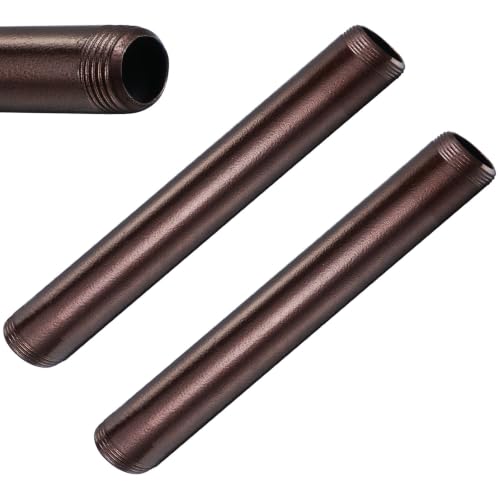 XinDoingNow Painted Black Iron Pipe,Bronze,3/4"x 6",2Pack