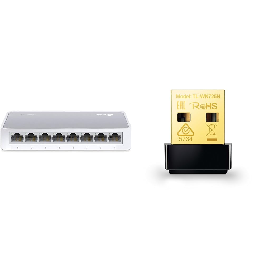 TPLink 8 Port 10/100Mbps Fast Switch & USB WiFi Adapter for