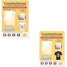 TransOurDream Tru-Heat Transfer Mate for Dark and Light Transfer Paper 8.5x11 inch,10 + 10 Sheets Clear Iron on Transfer Paper Tape for Printable HTV Vinyl