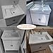 HMOROVEX Length 50/60Cm Freestanding Bathroom Vanity Freestanding Compact Space Bathroom Storage Cabinet with Cabinets, Ceramic Sink,for Small Space for Apartments&Patios,White,50 * 36 * 82cm