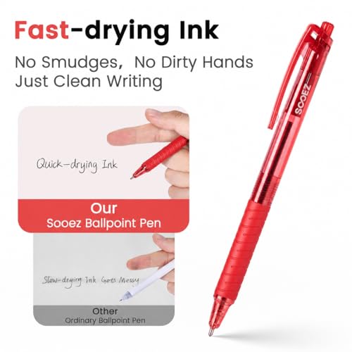 Image of Sooez 60 Pack Bulk Pens Ballpoint, Smooth Writing Pens with Soft Grip
