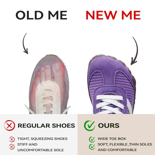 Image of Barefoot Shoes Women Casual Sneakers,Wide Toe Box Shoes Women Zero Drop Barefoot Shoe Men,Minimalist Trail Running Shoe,Non-Slip Lightweight Breathable Comfortable Fashion Walking Hiking Shoes Unisex