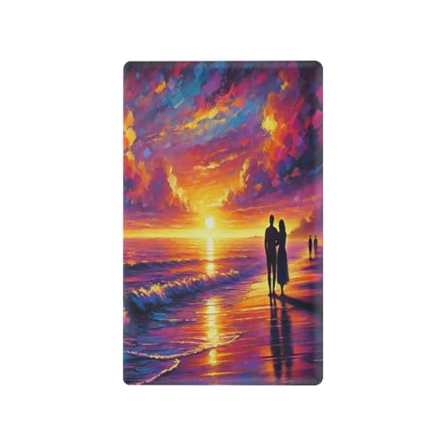 Couple Beach Sunset Light Switch Cover Decorative Receptacle Outlet Wall Plate Guard Plastic Wall Outlet Cover for Home Decor Room Bedroom Bathroom (Unused Outlet Cover)