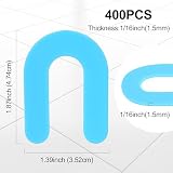 Horseshoe Shims Tile Spacers 1/16 Inch (1.5mm) 400Pcs U-Shaped Plastic Shims for Tile Leveling System Floor Wall Ceramic Tile Stone Installation - Blue