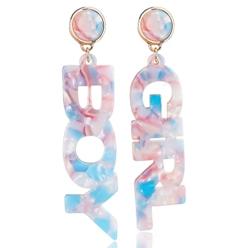 Gender Reveal BOY GIRL Sign Earrings - Beautiful Design, Blue Pink, Safe Materials, Pregnant Mother, Party – by ZouYee