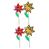 VICASKY 16stücke Windmühle Garten Deko Tierische Windspiel Dekoration Für Außenbereich Rotierende Gartenornamente Für Rasen Und Parkgestaltung