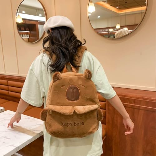 Sac à dos en peluche capybara cartable mignon et doux