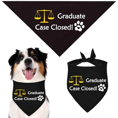 Law Grad Dog Bandana 18x18x26 Inch Polyester Dog Graduation Bandana