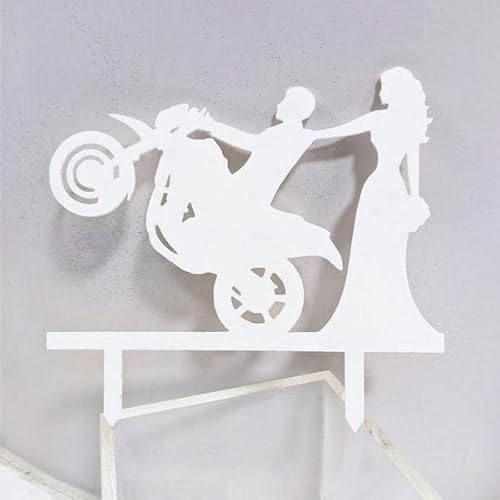 Cake topper silhouette bianco sposo che impenna