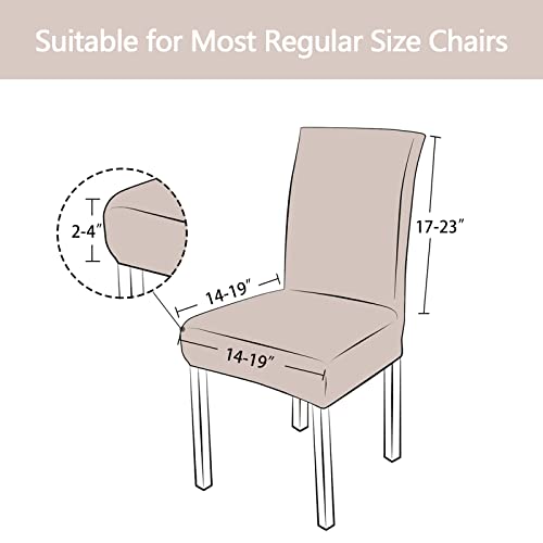 Evetis Dining Room Chair Covers Set Of 6, Removable Washable Stretch Parsons Seat Slipcover Protector For Dining Room, Hotel, Kitchen (Glacier Silver, 6 Pack) #TOP3