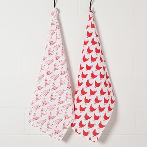 Image of Now Designs, Towels Tea Flour Red, 2 Count