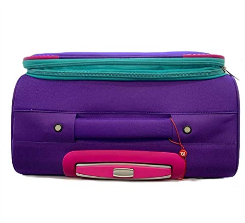 Conjunto Mala P M Wilson Rodinha 360º Expansível Viagem Roxa