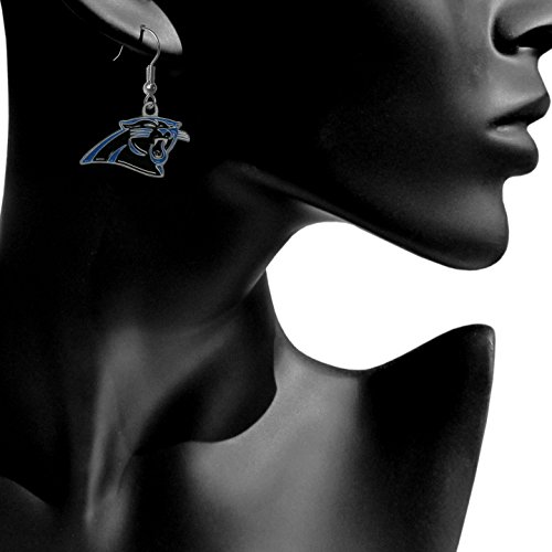 Image of NFL Siskiyou Sports Womens Carolina Panthers Dangle Earrings One Size Team Color