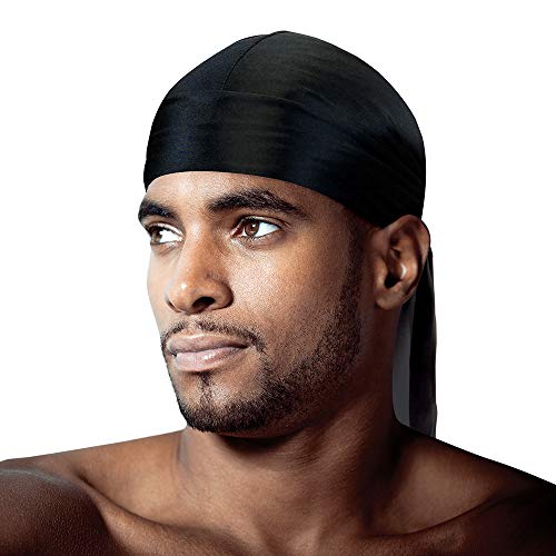 Tyche Silky Durag Royal Silky Collection Ultra Stretch Black