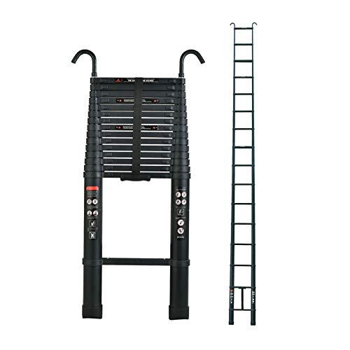 6.2m Telescopic Ladder Extendable Ladder Aluminum Ladder with Detachable Hook Non-Slip Portable Folding Ladder 150kg Max Load Black 1 6.2m Telescopic Ladder Extendable Ladder Aluminum Ladder with Detachable Hook Non-Slip Portable Folding Ladder 150kg Max Load Black