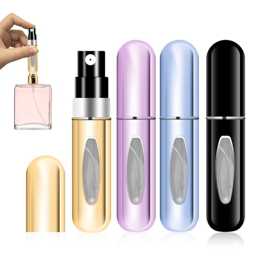 CNMTCCO Parfümzerstäuber, 4 Stück Parfüm Abfüller, Parfum Zerstäuber für Unterwegs, Klein und Tragbar, Geeignet für Flugreisen, Handtaschen, Reisen (5ml)