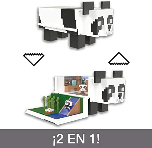 Minecraft Toys Panda Playhouse Playset and Mob Head Mini Figure, Gift for Kids, HLL25