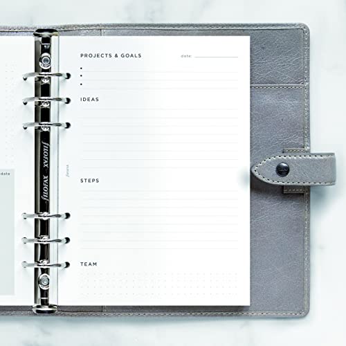 Filofax Refil organizador, tamanho A5, pacote de gerenciamento de projetos, papel branco, 21 x 14,8