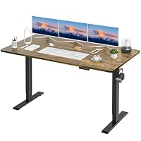 Yildue Electric Standing Desk 160X70CM,Height Adjustable Standing Compute Desk with Splice Board,3 Memory Height Settings Ergonomic Home Office Desk