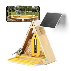 Birddy® Original Smart Vogelfutterstation mit Kamera, solarbetrieben, langlebiges Material, GreenTough Feeder mit Vogelbeobachtungskamera, KI-Identifizierung, Live-Ansicht, sofortige