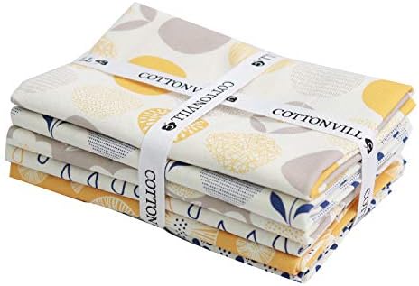 COTTONVILL 20COUNT Cotton Print Quilting Fabric (Quarter 10pcs, 06-Star)