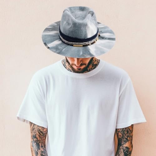 RUEDIGER Vintage Wide Brim Fedora Hats 100% Wool Stiff Felt Hat Rancher Hat with Lightning Logo Handmade Distressed/Burned - Image 8