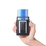 Pop Up Wallet Card Holder – UpLook RFID Slim Wallet Card Case with Magnetic Clip (Carbon Fiber Black)