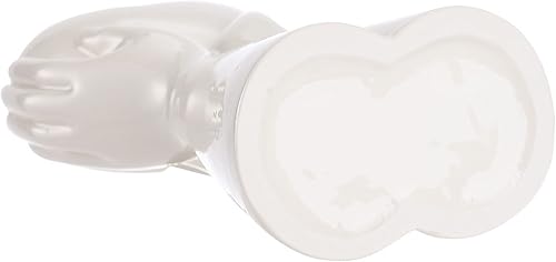 Miniatura 9 de Jarrón de mano de cerámica blanca de 9 pulgadas con forma de corazón creativo, florero de arte moderno, florero de corazón para decoración del hogar