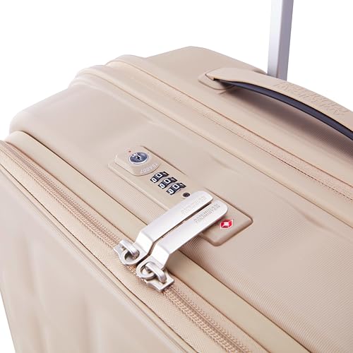 Image of American Tourister Bitbloc | Cabin Trolley Bag (55.5 cm) | 34 Ltrs | 360 8 Wheel Spinner | Hard Case | Recessed TSA Lock | 3 Years Global Warranty | Coffee