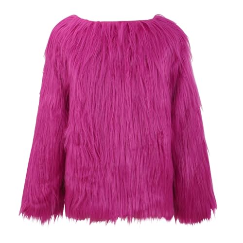 Girls Faux Fur Jacket Kids Furry Coat Princess Dress Coat Girls Shaggy Jacket Warm Fuzzy Trendy Winter Coat Overcoat4