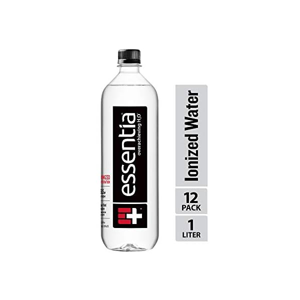 Acqua Essentia, acqua ionizzata alcalina in bottiglia; elettroliti per gusto, migliore reidratazione, pH 9,5 o superiore, 33,8 Fl Oz, confezione da 36