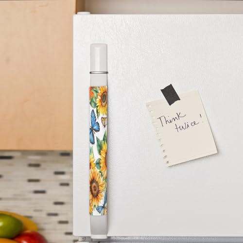 Image of Pardick Refrigerator Door Handle Covers Set of 2, Butterflies Sunflowers Fridge Handle Covers Appliance Handle Covers Protector for Microwave Oven Stove Dishwasher, Keep Your Kitchen Appliance Clean