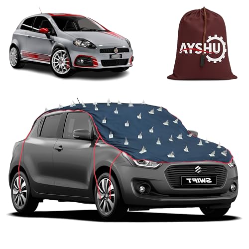 Image of AYSHU Water-Resistant Spike Car Cover for Fiat Abarth Punto - Protects from Dogs, Monkeys, Dust, Sunlight & UV - Full Roof Universal Fit
