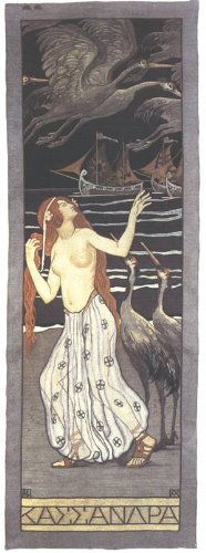 Peinture à l'huile Cassandra 1908 pour habiller un grand mur vide - Format géant 36 x 48 pouces