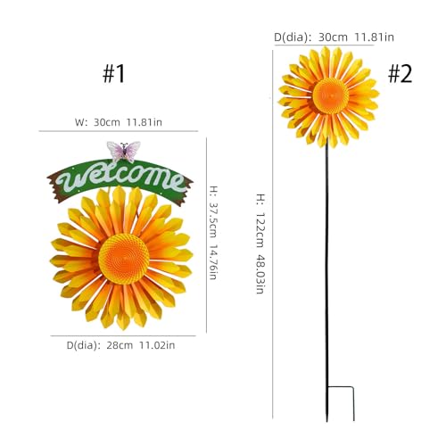 Molinillo de viento con estaca para decoración de jardín y esculturas 5