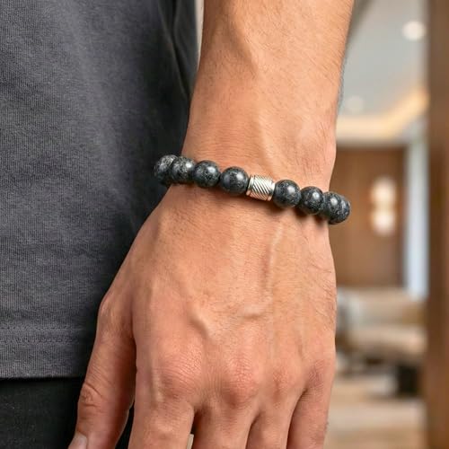 Image of THE MEN THING Natural Stone Bracelets - Adjustable Beaded Wristwear for Men & Boys (Multi-Design Collection)