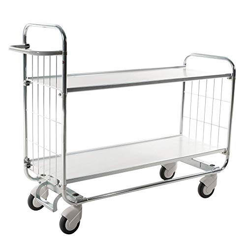 Kommissionierwagen 250 kg, mit 2 Böden, LxBxH 1.395 x 470 x 1.120 mm, verzinkt