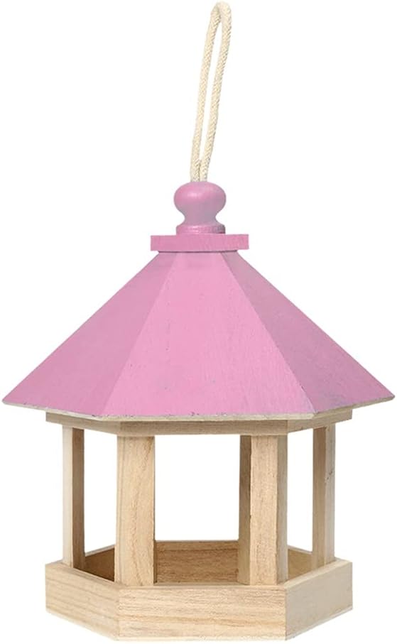Garden Window Hanging Bird Feeder House Wooden Birdhouse Cage Bird Seeds Food Feeder Ornaments Home Yard Decor Outdoor(Black-JoJo's Bizarre Adventure1)
