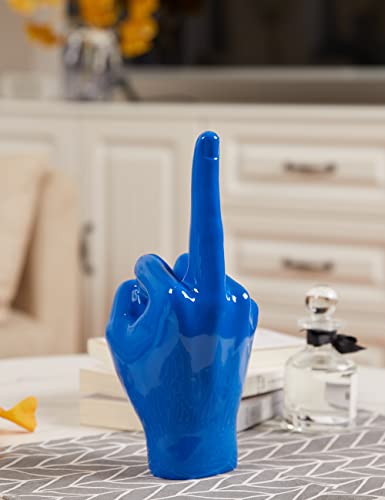 Estatua Decorativa de Mano con Gestos Azul 28 cm miniatura 5