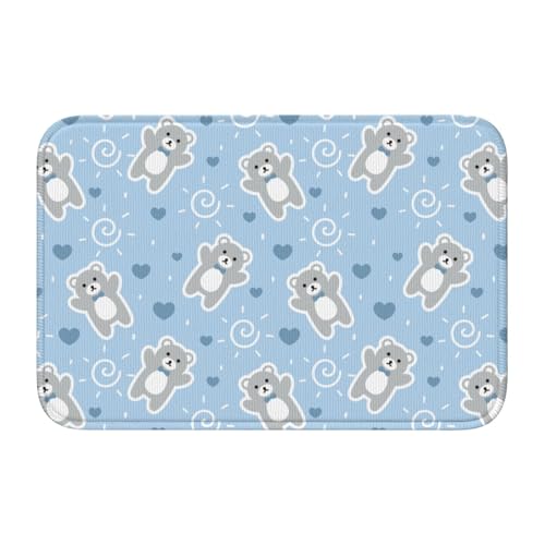 玄関マット 可愛い クマ バスマット 室内 屋外 足拭きマット カーペット おしゃれ 北欧 滑り止め付き 洗える ベットルーム 浴室 台所 寝室 業務用 家庭用 40×60cm