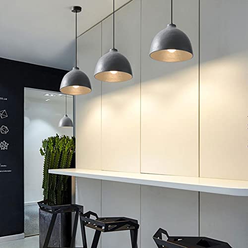 Suspension industrielle E27 en résine forme macaron luminaire soigné