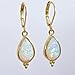 Lianie White Opal Teardrop Gold Dangle Earrings, Leverback, Birthstone, Created Opal (White)