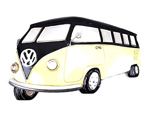 New - Contemporary Metal Wall Art Décor Sculpture - Campervan - VW Black Camper