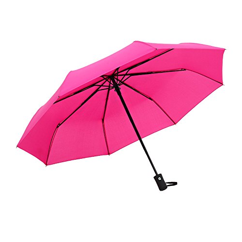 Preisvergleich Produktbild Taschenschirm,Öffnen und Schließen von automatischen Mini-Regenschirm,winddichter schwarzer Regenschirm,Windproof sturmfest Auf-Zu Automatik Nylon Umbrella wasserabweisend klein leicht kompakt