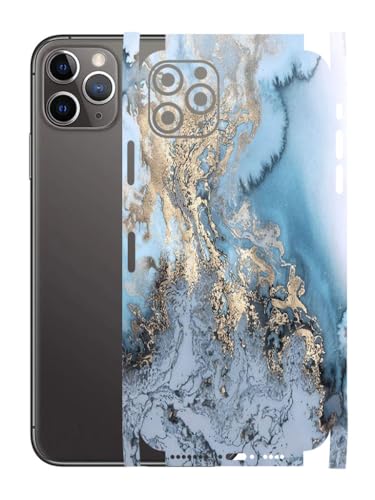 Image of AtOdds - Full Body Back Screen Guard Protector Film - Lamination Wrap Skin Sticker for iPhone 11 Pro Max | Scratchproof Matte Finish (Design - Blue Marble)