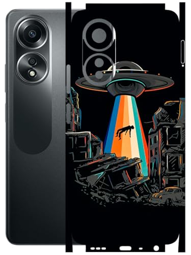 Image of AtOdds - Full Body Back Screen Guard Protector Film - Lamination Wrap Skin Sticker Compatible with Oppo A58 (4G) | Scratchproof Matte Finish (Alien Invade)
