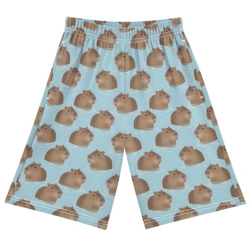 ALAZA Cute Capybara Youth Athletic Shorts for Boys and Girls Size 11-12 Years Multicolor