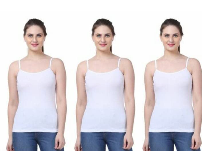 Milton Garments Women Adjustable Straps Slips Pack of 3 White Skin-image-34